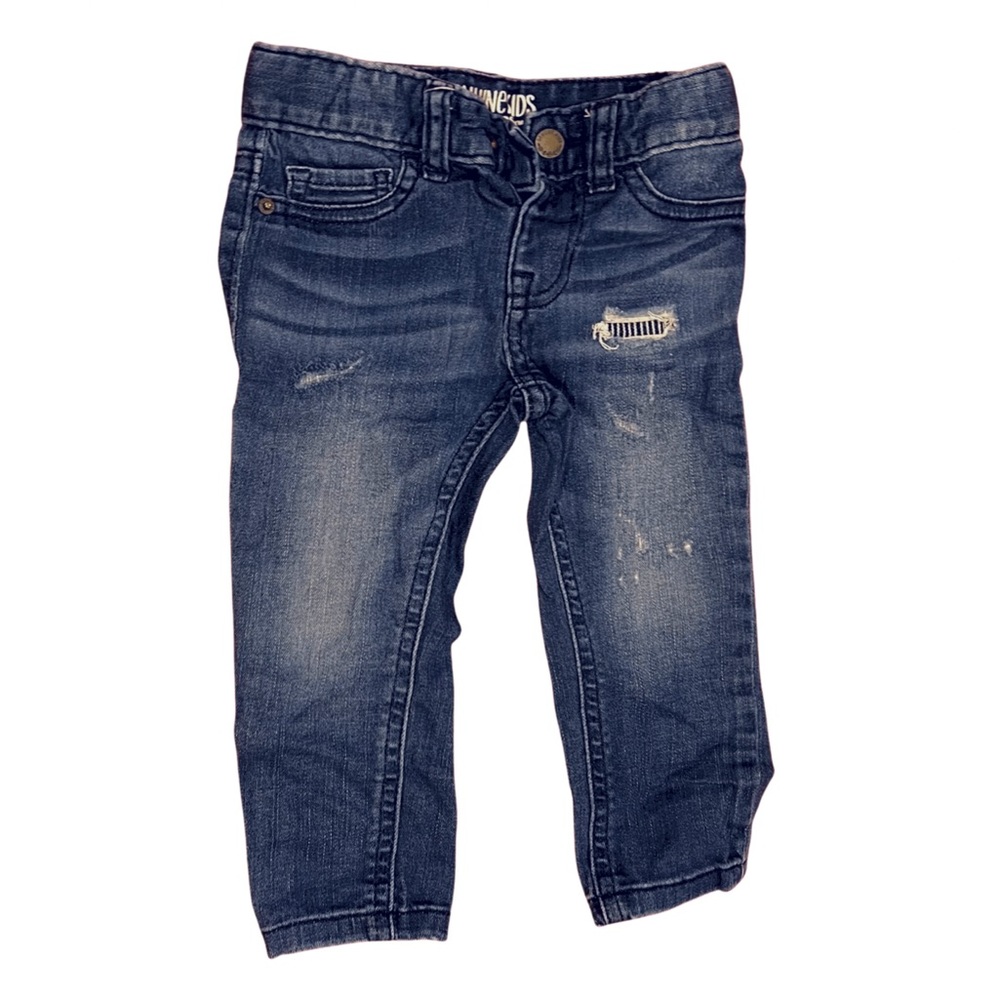 Toddler Distressed Blue Skinny Jeans, Size 2T